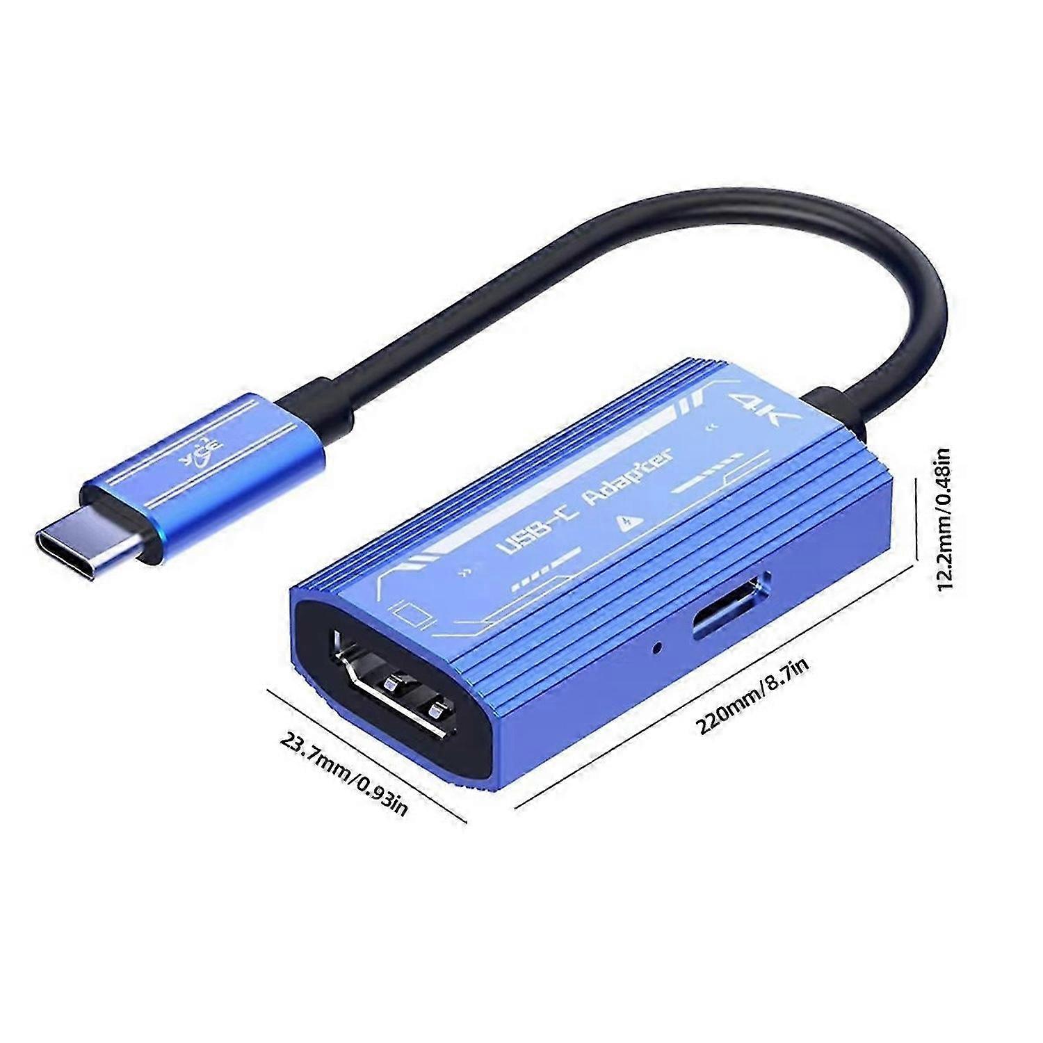 USB Type C to HDMI-Compatible Adapter for XREAL/Rokid Air AR Glasses,4K@60Hz Converter for Switch/St