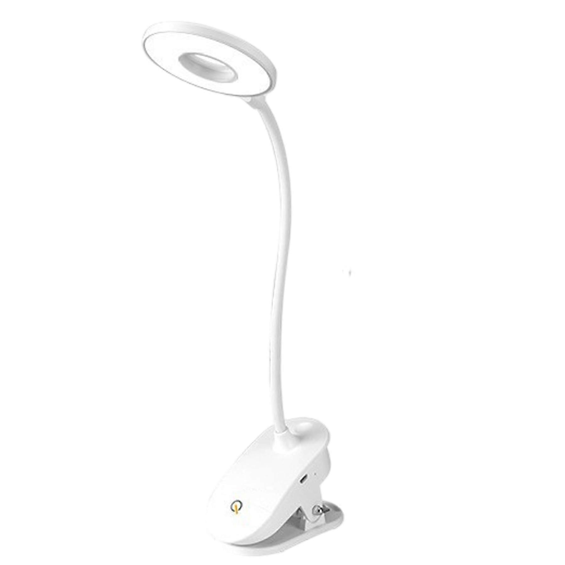 Clip on Light 60007000K Rechargeable Round LED Clamp Light With Flexible Neck Touch Switch 2W Desk Lamp Reading Study