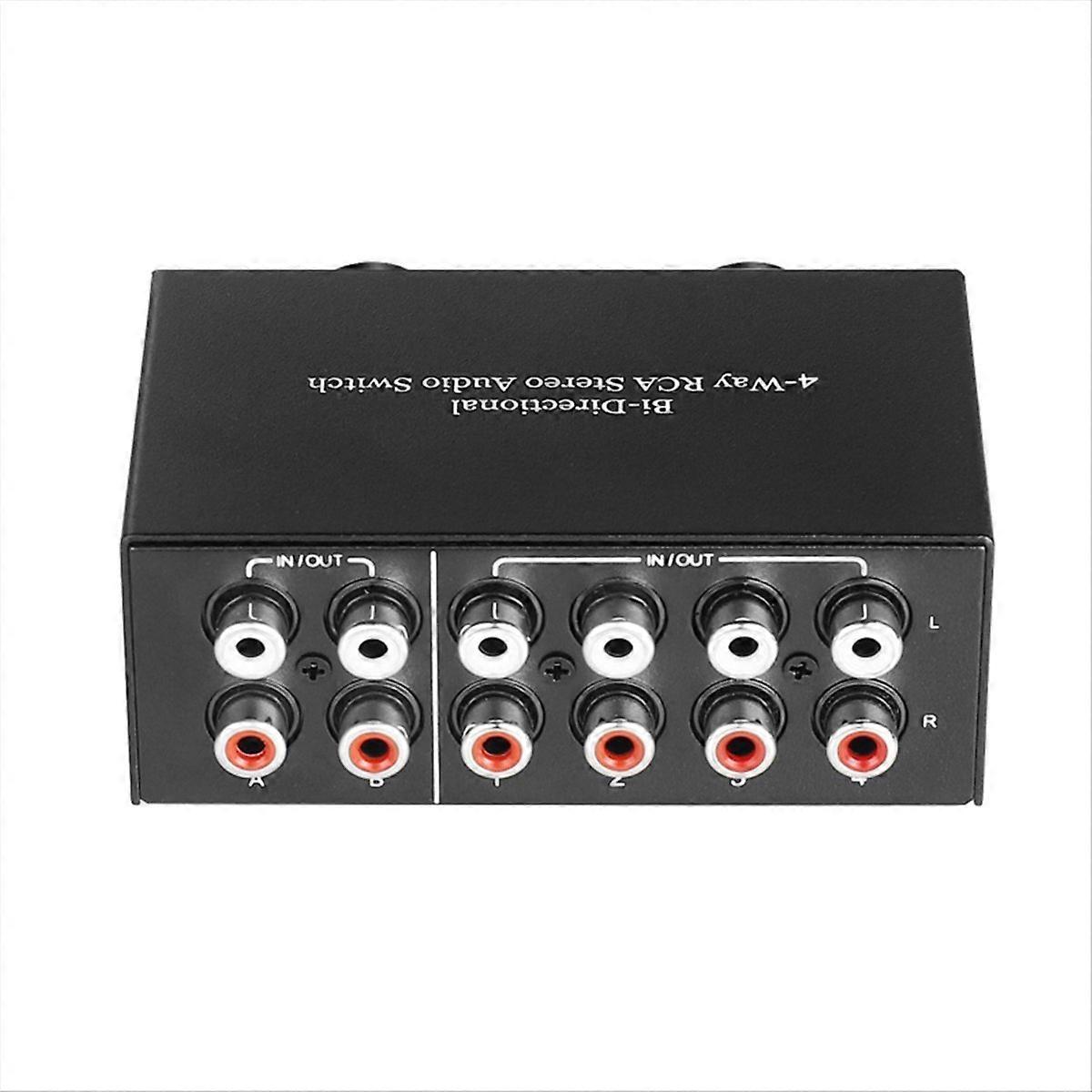 4 Way Bi-Directional Audio Switch 2 in 4 Out/4 in 2 Out L/R Jack