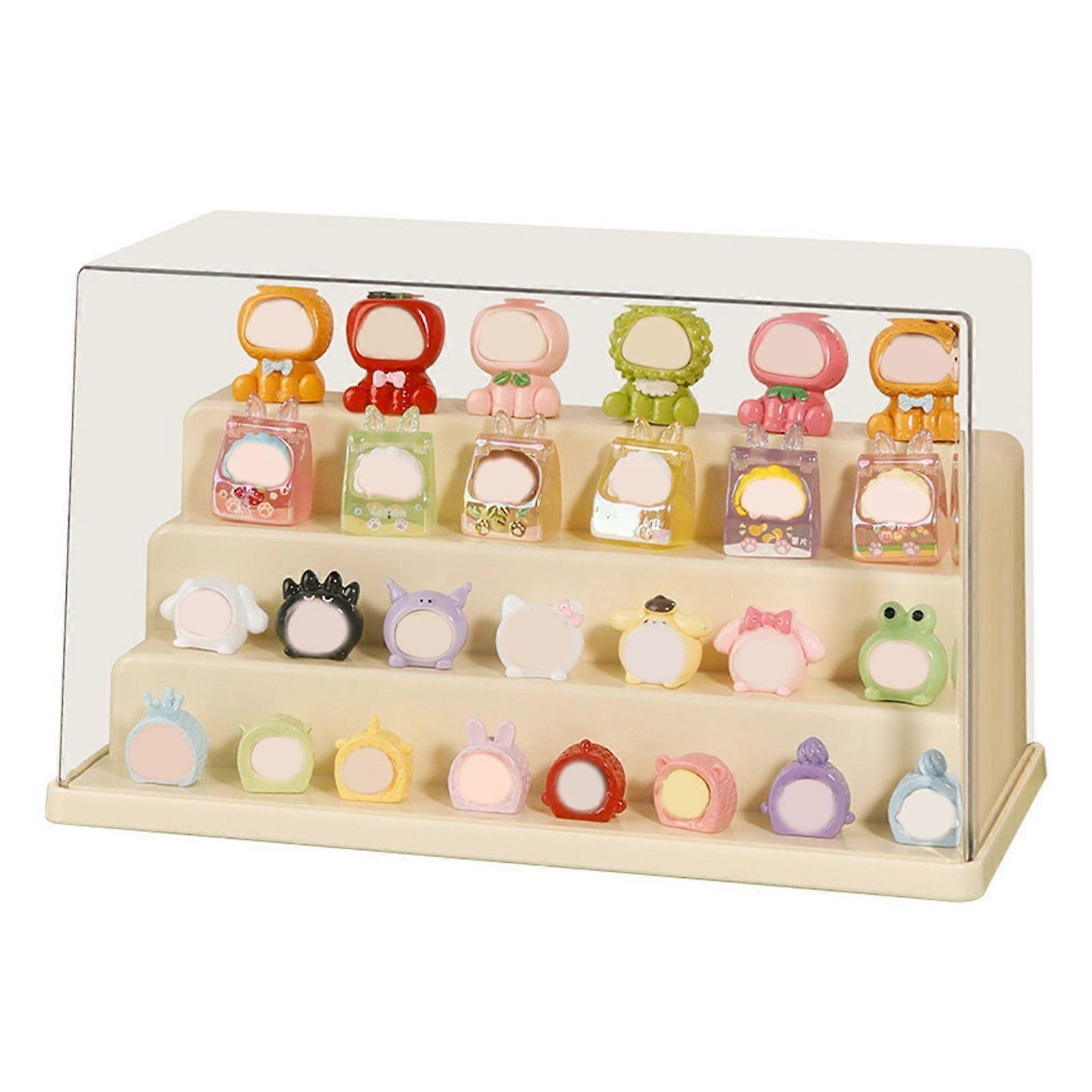 Jikaixiang Dustproof Display Box Storage Cabinet Compact Design Versatile Use Figurines Showcase Transparent Organizer