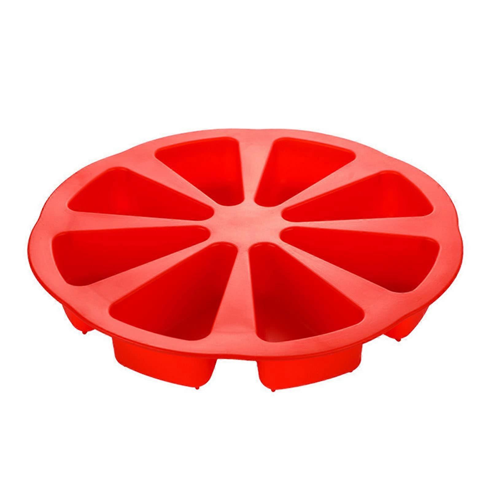 8 Cavity Silicone Scone Pancake Slicing Mold Triangle Silicone Baking Mold Oven Safe Easy to Clean Red