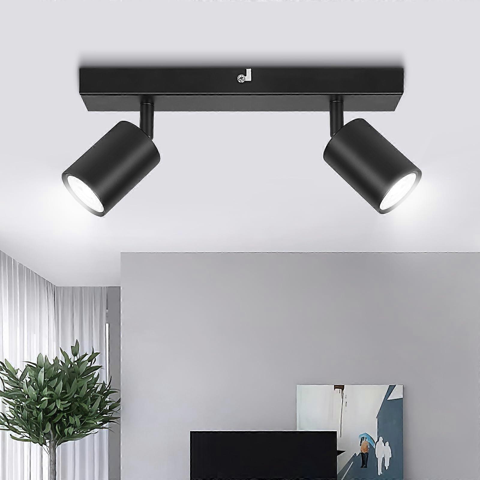 Ceiling Light Rotatable 2Way Black GU10 Spotlight Ceiling Lights Industrial Style for Kitchen Hallway Bulb Not Included