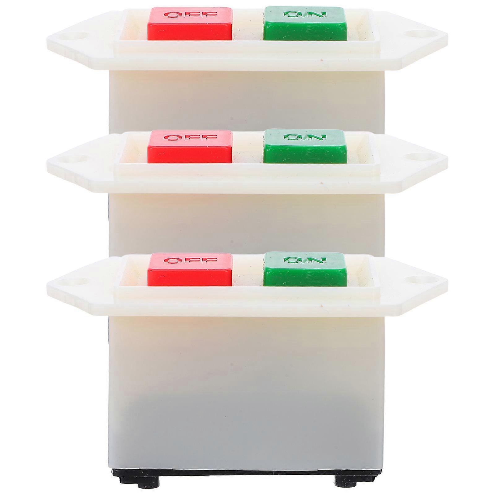 3pcs Bench Drill Push Button: Heavy Duty Electric Equipment Switch - 10a Replacement Start Button - Industrial Grinder Control Switch