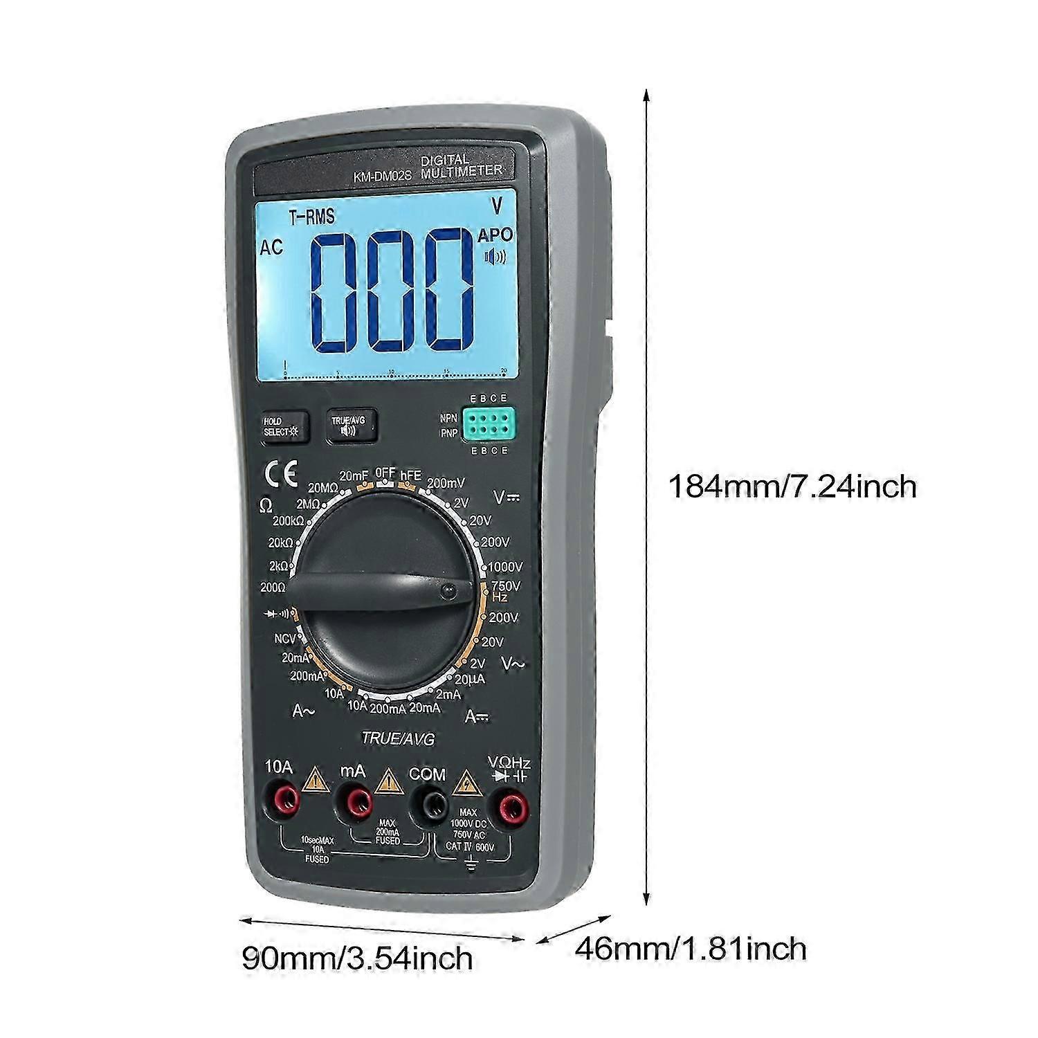 KM-DM02S Smart Digital Multimeter Auto Range 2000 Counts NCV Universal Meter Handheld Multifunctiona