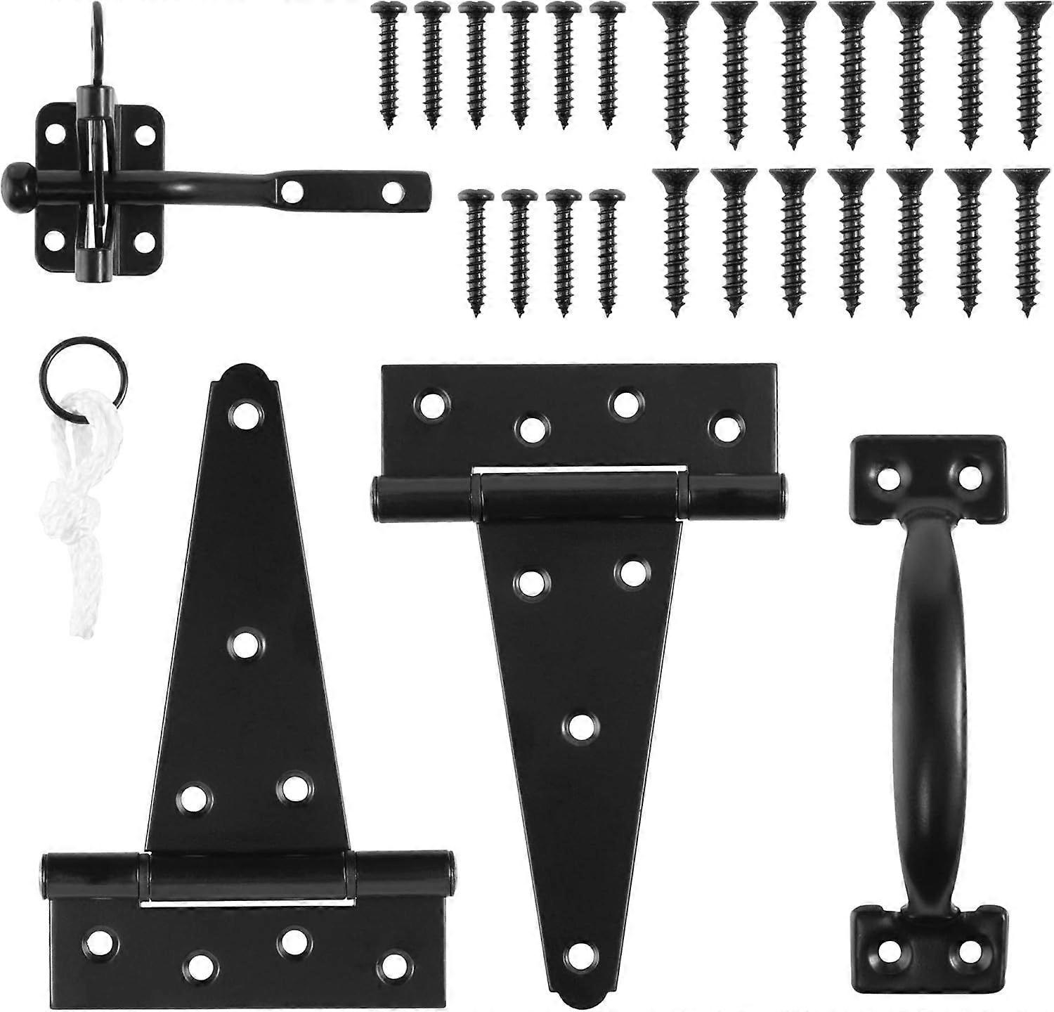 SeraphinaT Heavy Duty Gate Hardware Kit,with Self Locking Gate Latch,2 PCS 6inch