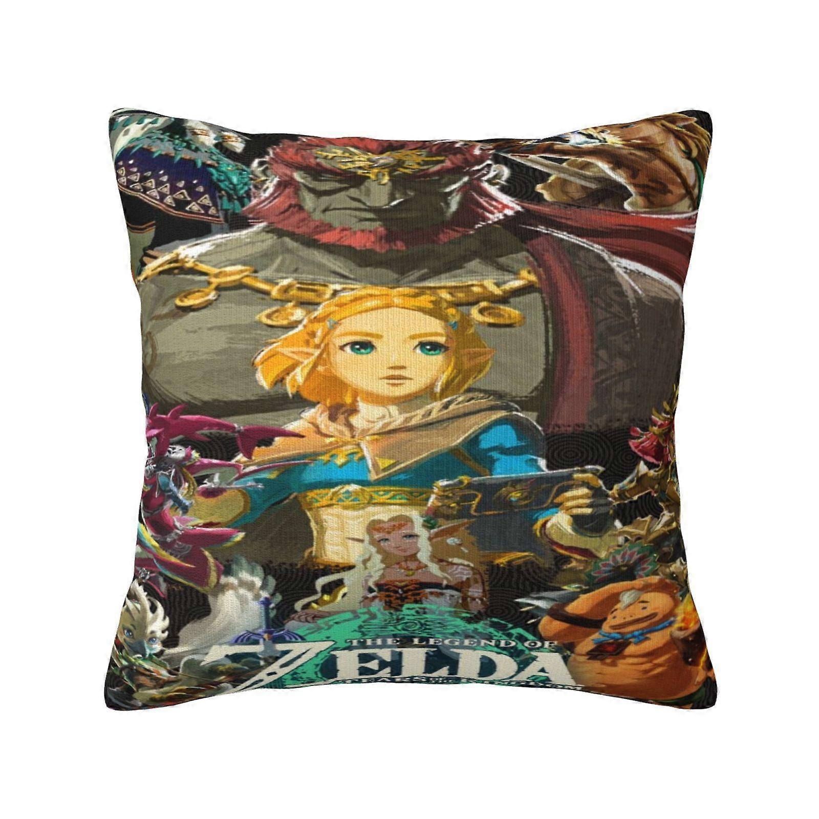 c2294ゼルダの伝説枕カバースロー枕カバー椅子ソファ寝室のリビングルームの家の装飾のための柔らかいポリエステルソファクッションケースyui2294