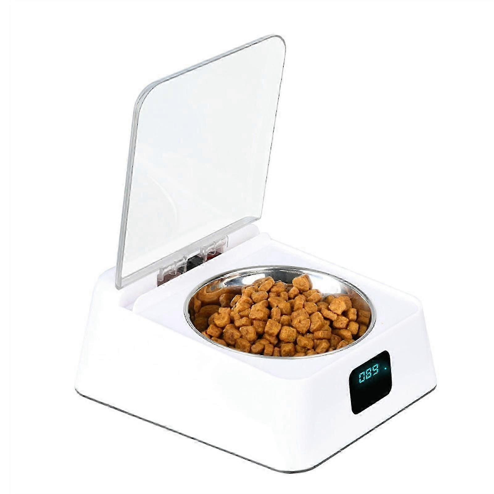 Automatic Cat Feeder with Infrared Sensor Cover Removable Bowl Battery Powered