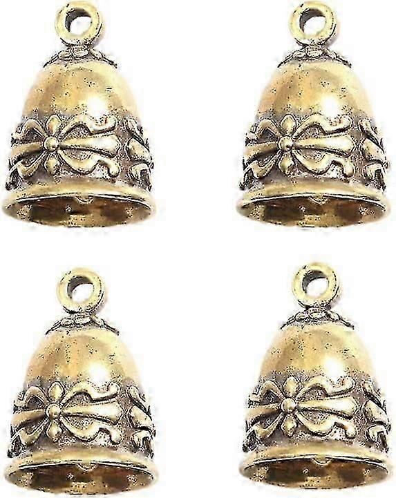 4 Pcs Jingle Brass Hanging Small Bells for Christmas
