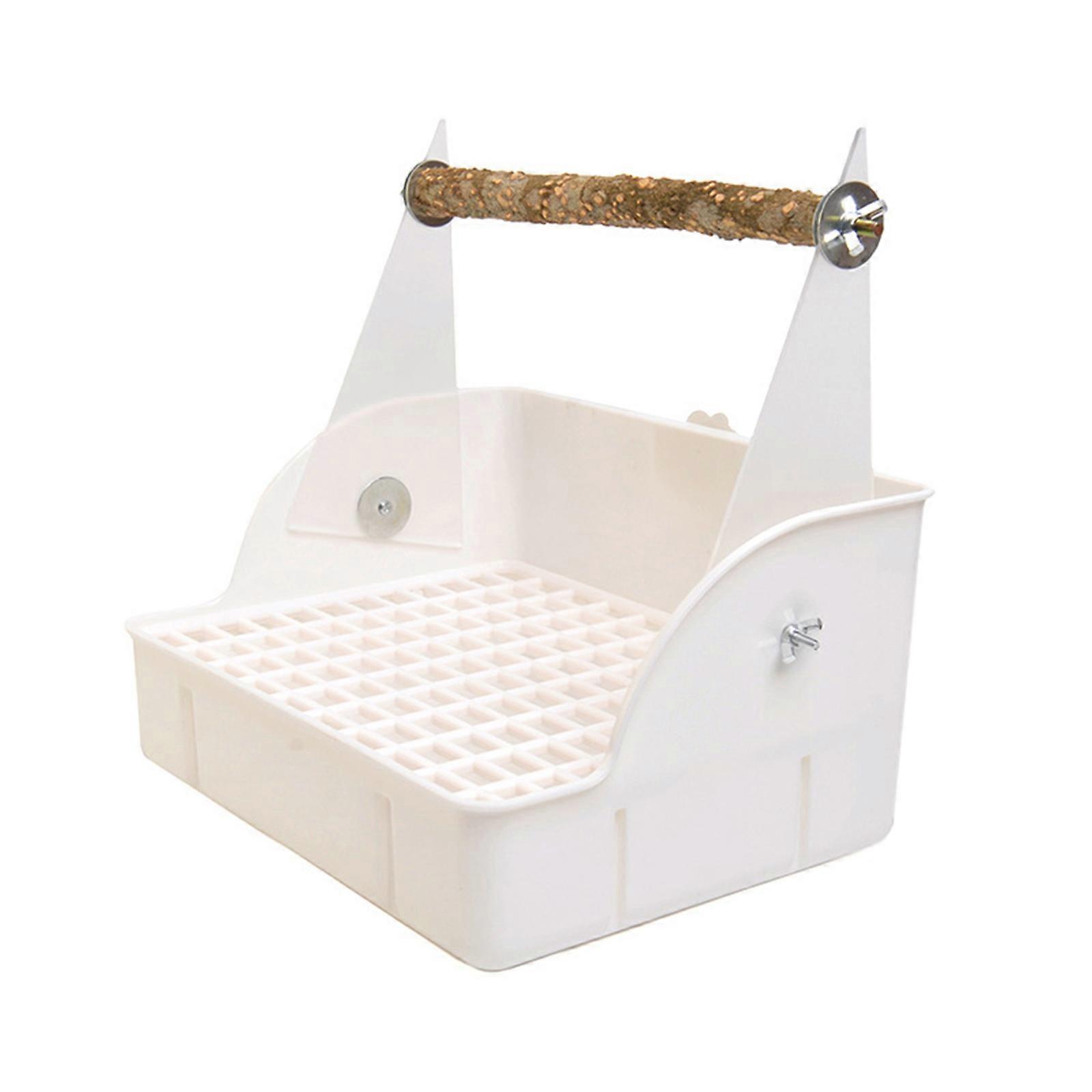 Bird Perch Stand Training for Conure,Parrot Perch Platform,Bird Playgrounds Play Stand Bird Training Tabletop Platform  White