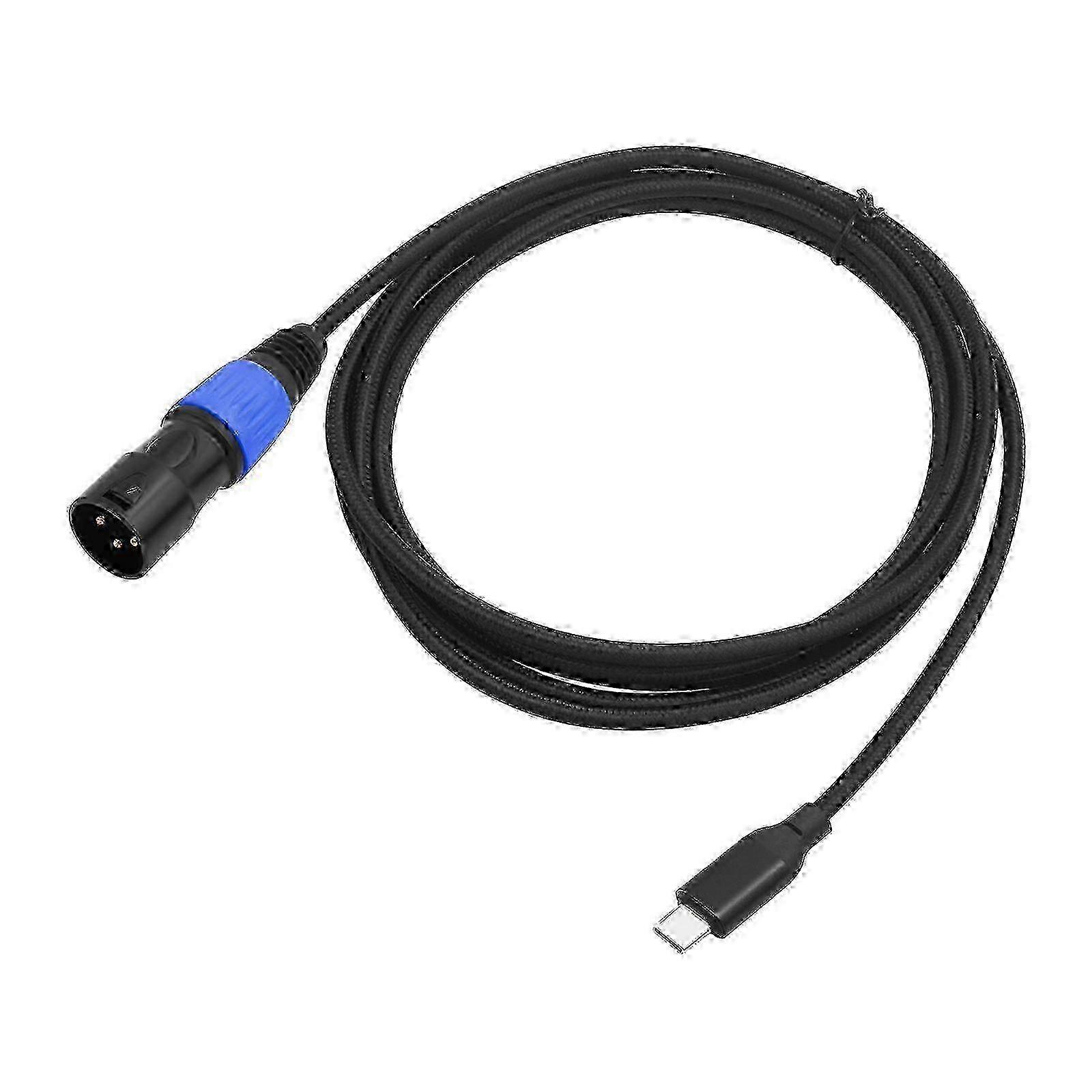 USB C to XLR Audio Cable Output Cable for Mixer & Speaker - 1m & 2m Black Cables