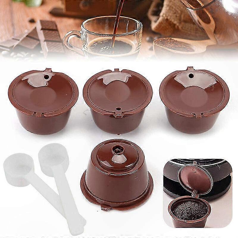 4Pcs Reusable Coffee Capsules for Dolce Gusto Nescafe Refillable Filter Pods