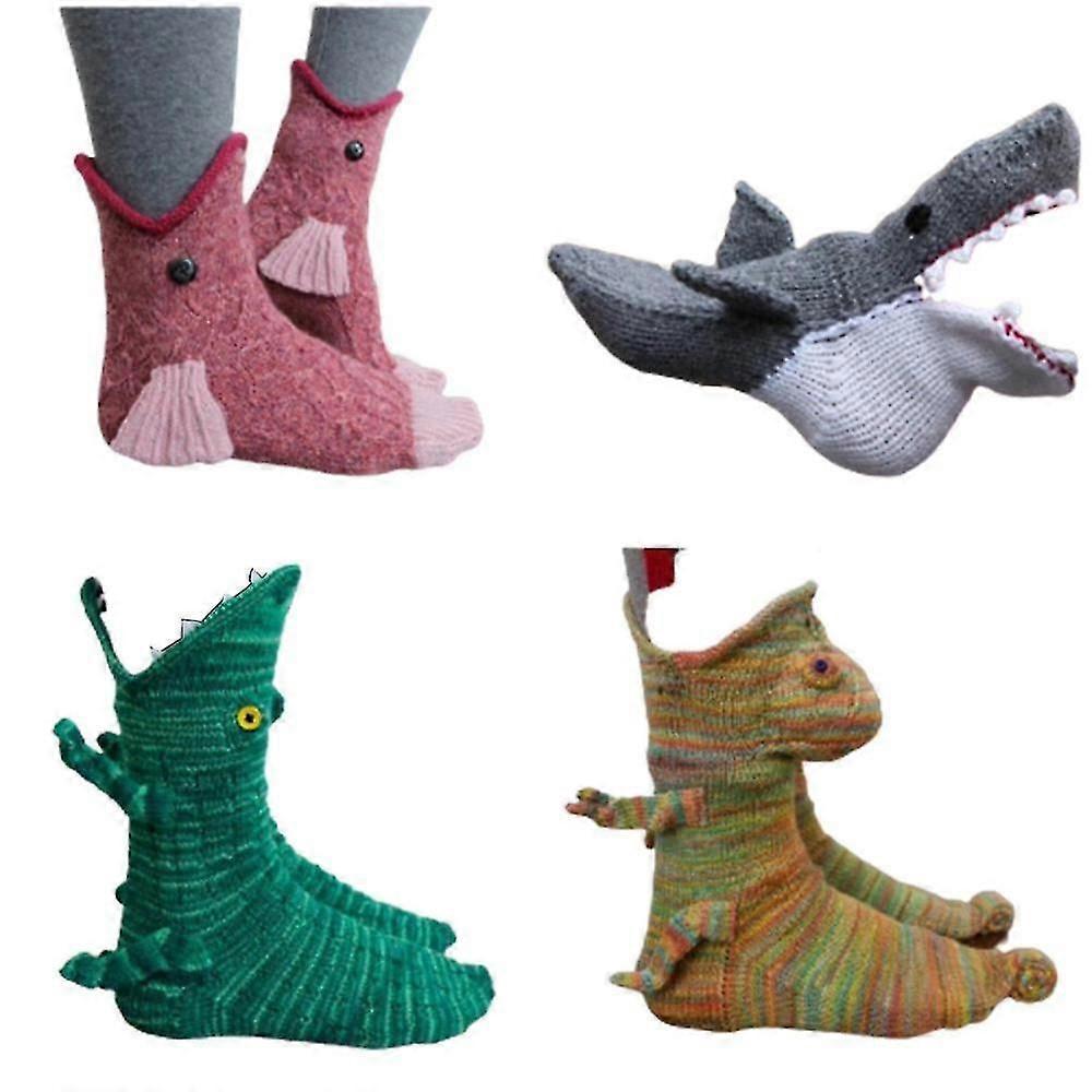 Knit Crocodile Socks For Creative Animal Shape