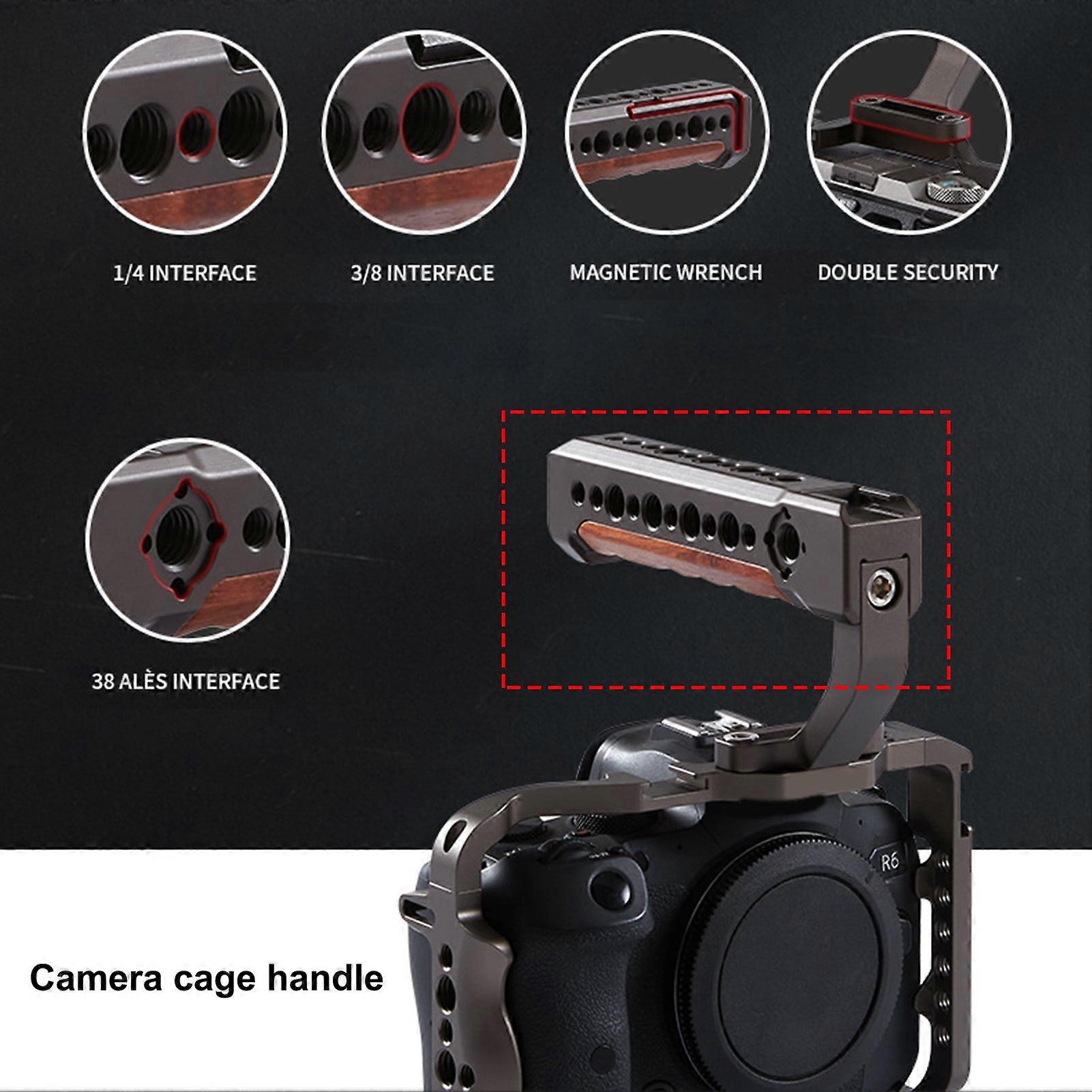 SUSUchens Camera Handle Complete Interface Camera Accessories Aluminum Alloy Multifunction Camera Handle Grip for Photographer Black