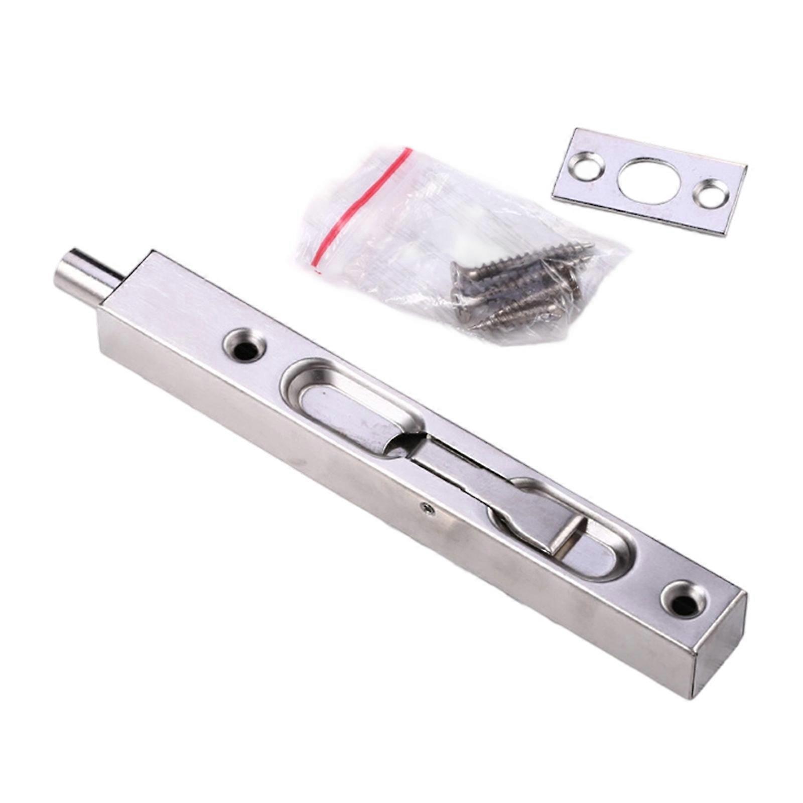 Concealed Flush Latches Lock with Not Pry Reversible Turnpiece Flush Bolt Locking Device for Sliding French Storms Door  Silver