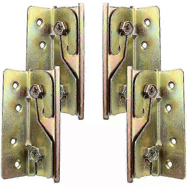 Set of 4 heavy duty rust resistant mortiseless bed frame brackets with screws