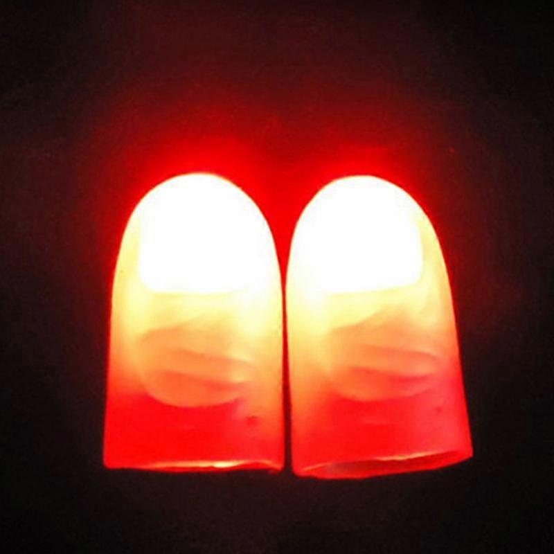 2Pcs Party Magic Light Up Glow Thumbs Fingers Trick Appearing Light Close Up