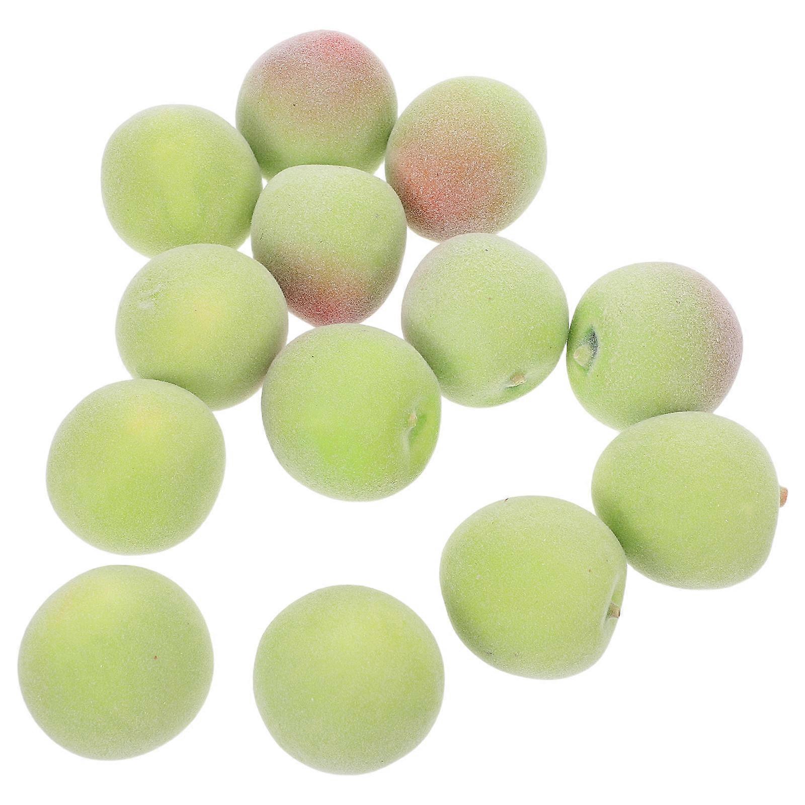Artificial Green Plum Decorative Fruit for Home Decor 40Pcs Foam Simulation