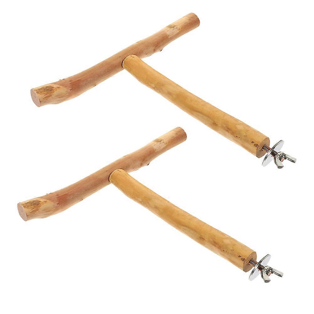 Wood Bird Gym Platform For Parrot Entertainment And Beak Exercise 2Pcs