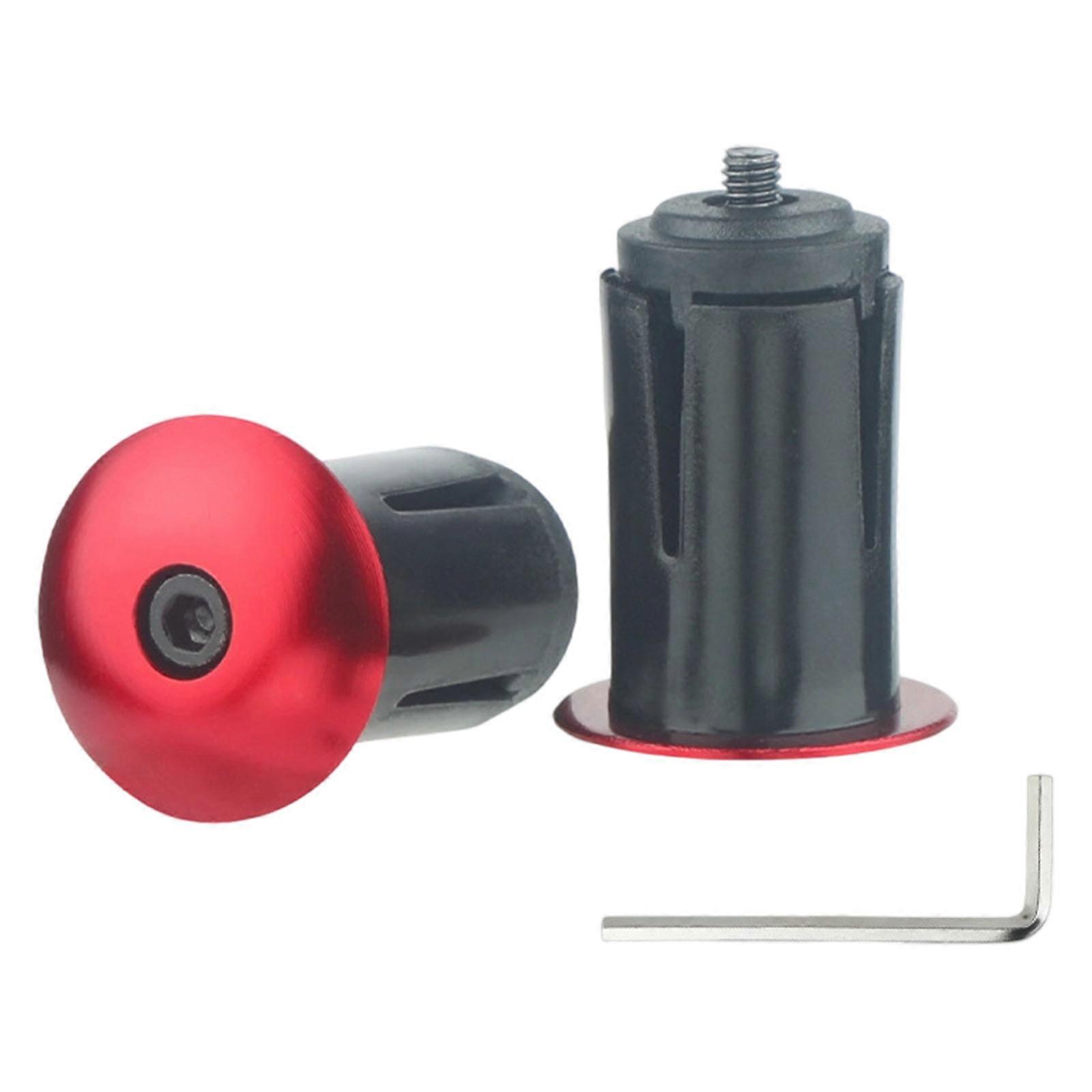 Road Bike Handlebar End Cap Bicycles Handlebar Plug Bike Expanding Locking Bar End Cap Bicycles Cycling Handlebar Plug  Red