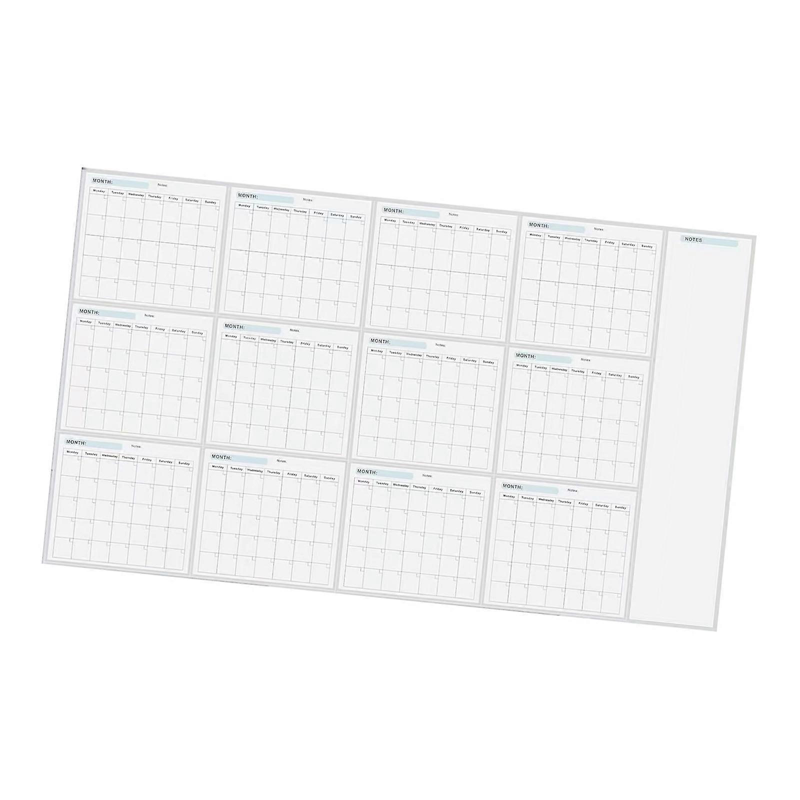 Reusable Erasable Wall Calendar Planner Undated Full Year to View Calendar Yearly Planner for Planning 58.27x34.25Inch Multicolor