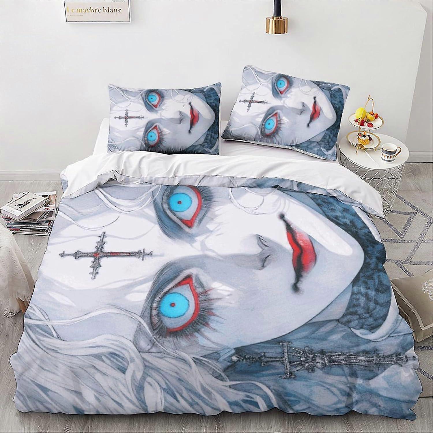 LikeEj Animes و Mangas غطاء لحاف الخيال مجموعة الفراش المطبوعة لينة ستوكات أنيمي غطاء لحاف مع سحاب إغلاق مزدوج