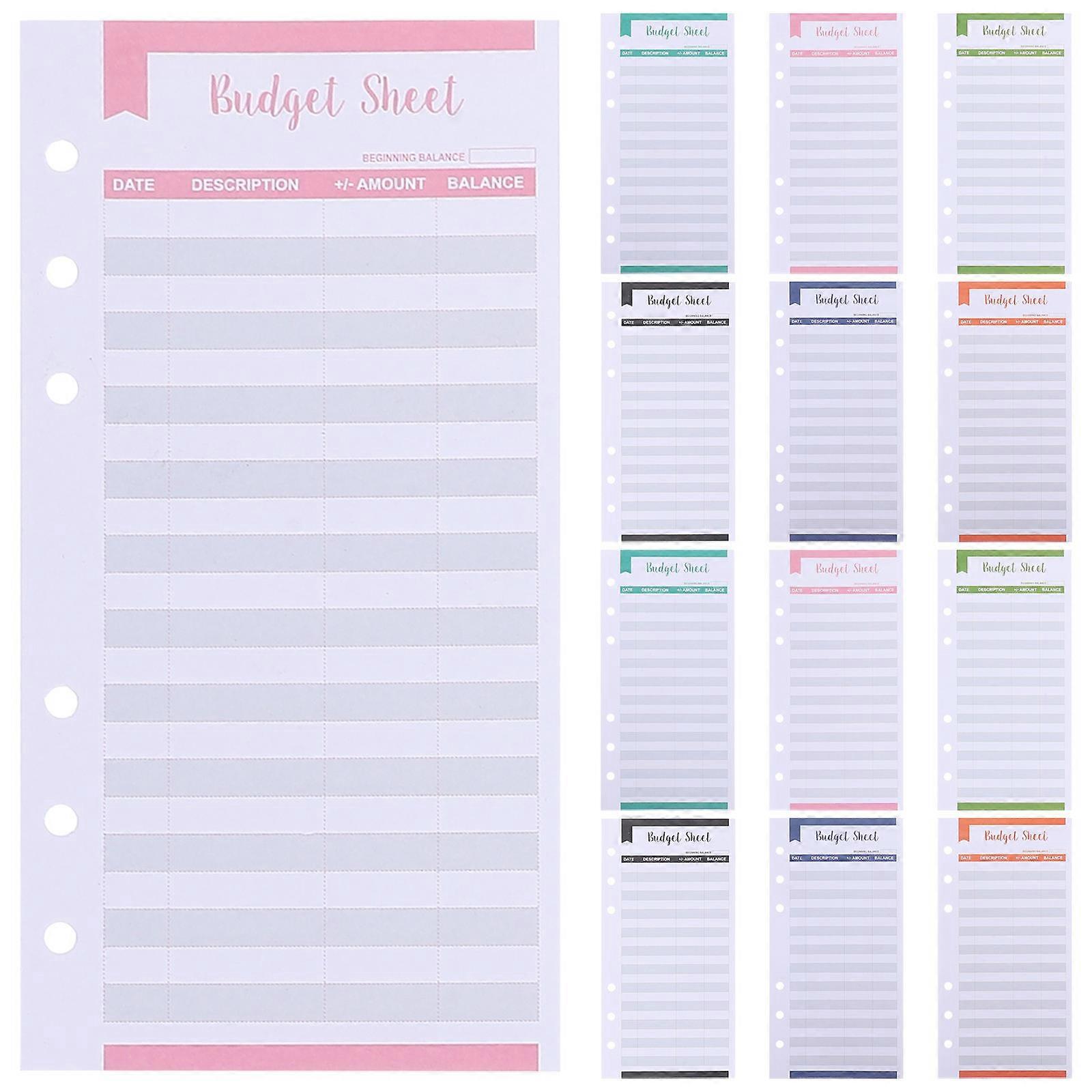 40Pcs Binder Budget Sheets Expense Budget Sheets for Personal Use (Assorted Color)