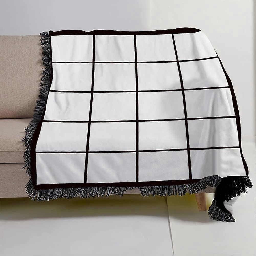 Sublimation Blanks Throw Blanket for Dad with 8 Printable Panels, Super Soft 330GSM Flannel Plush Custom Photo Blanket (50'' x 40'')