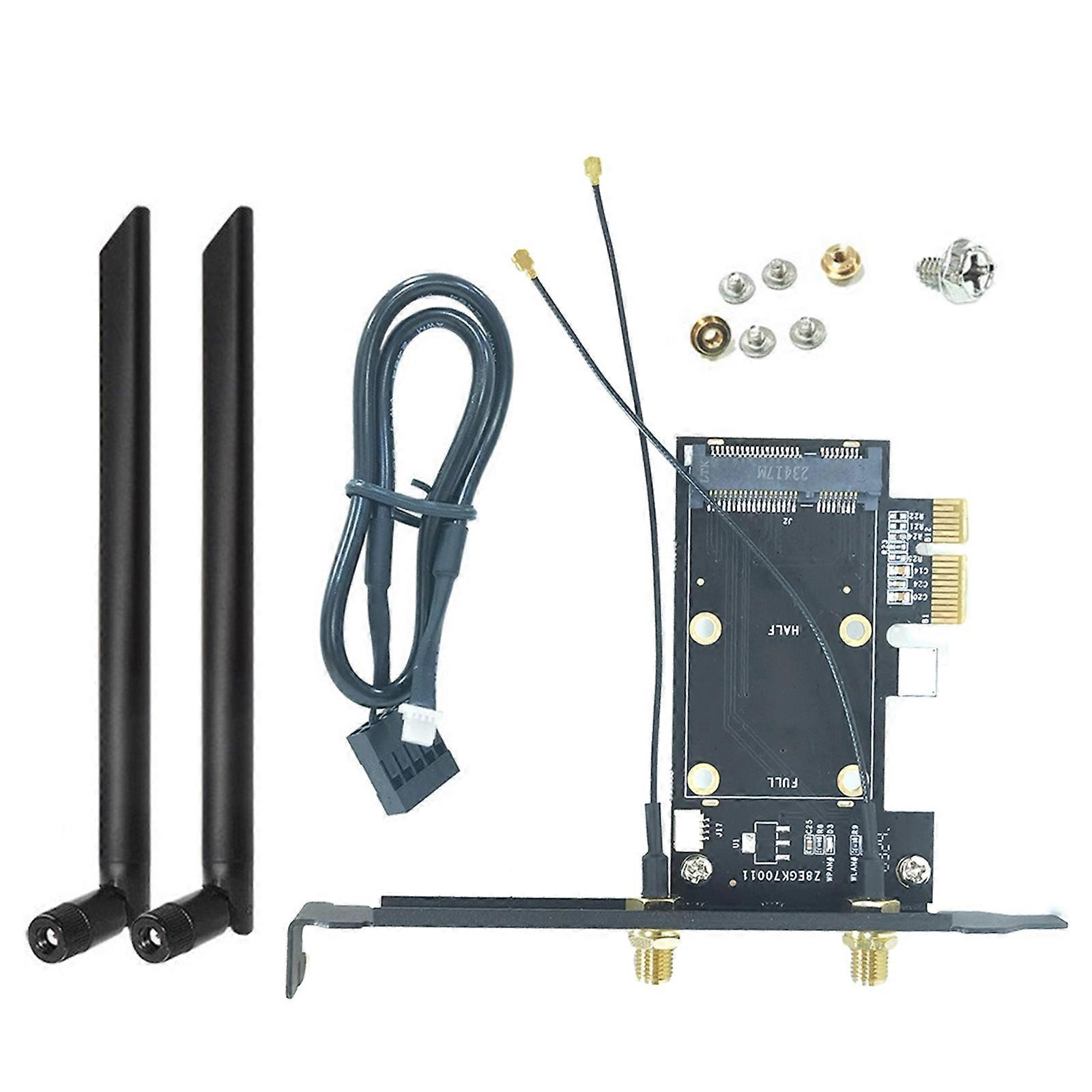 Small PCIE To PCIE Adapter Card For Desktop Computer WIFI Card Wireless Networing Card Easily Connection Multicolor