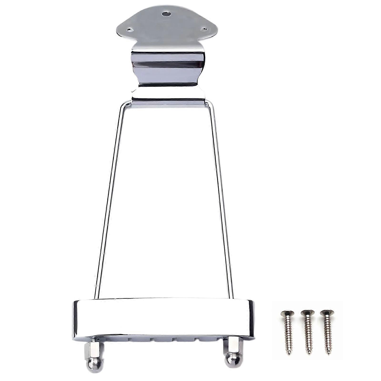 Heavy Type Electric Guitar Tailpiece With 10mm String Spacing Zincs Alloys Build For Improved Tuning Retention  Silver