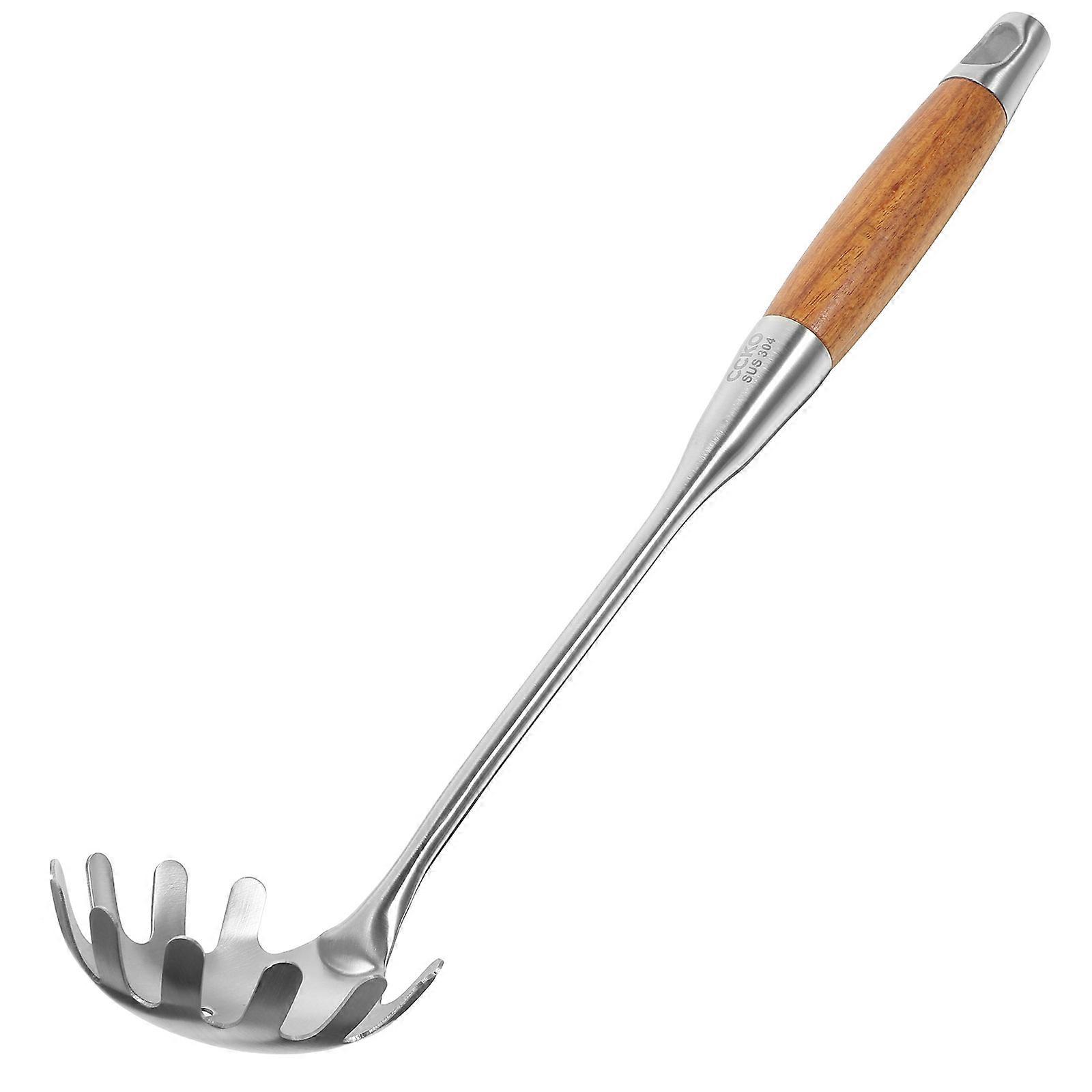 Stainless Steel Spaghetti Spoon Server Serving Noodles Smooth Surface Silver 1Pcs