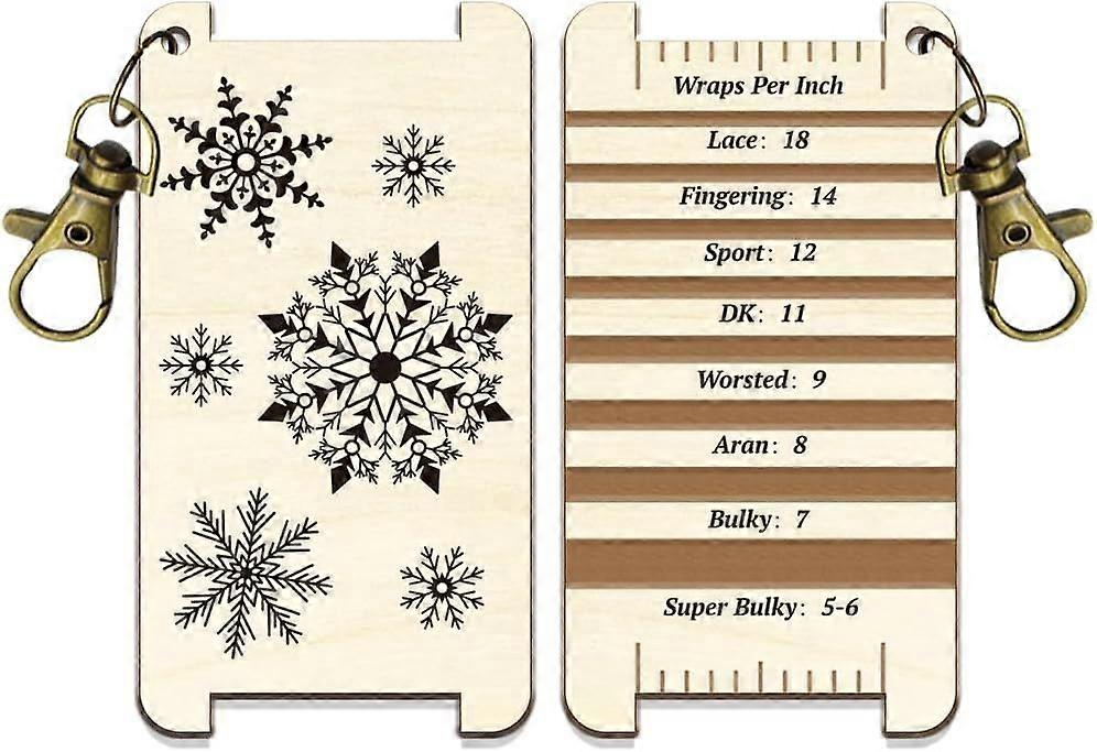 1 Pc Knitting Needle Gauge Multifunctional Wood Spinning Control Card Different Snowflake Patterns WPI Guide Gauge Rulers for Spinners Yarn Measuring 