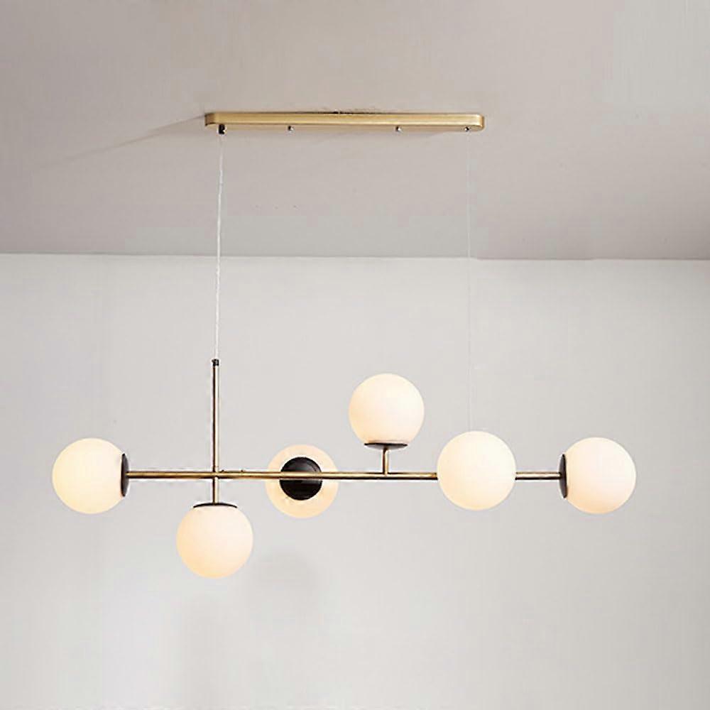 Modern 6 Light Globe Shape Crystal Pendant Chandelier Adjustable Height E27 for Kitchen Island Mid Century Design Large Size