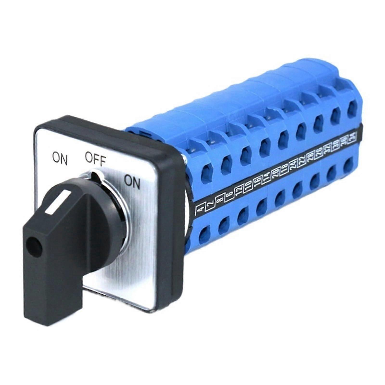 1pc Cam Switch ONOFFON 3 Position 20A 36 Terminals Rotary Selector for Electrical Control 48x48mm