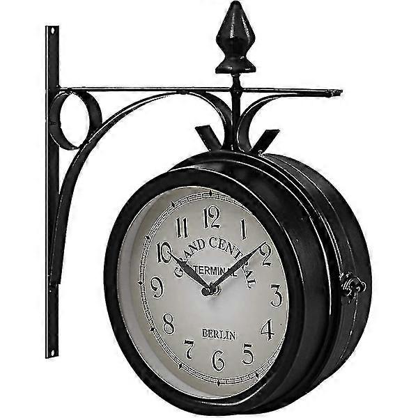 Double-sided wall clock, station clock, garden clock, double-sided clock, time indicator