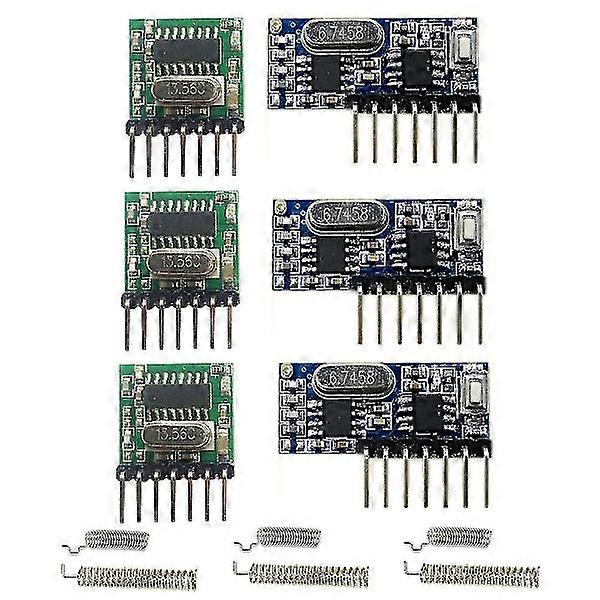 Wireless Rx480e-4wqb 433mhz RF Module Transmitter and Receiver 3 Sets 4 Channel Output Link Kit For