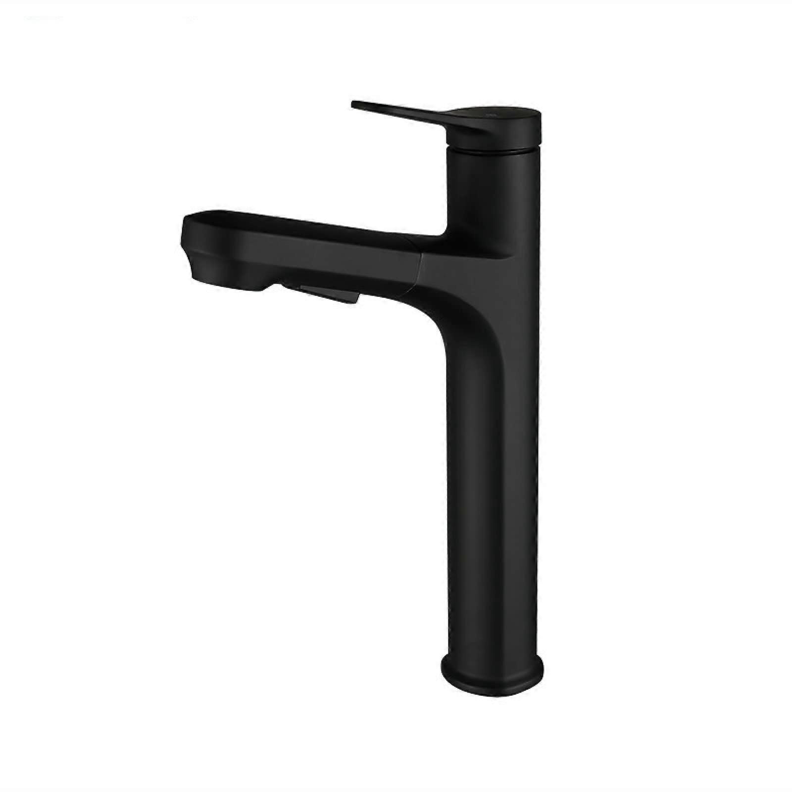Pull Out Bathroom Faucet with Dual Function Sprayer, Brass Single Handle Basin Tap, Black