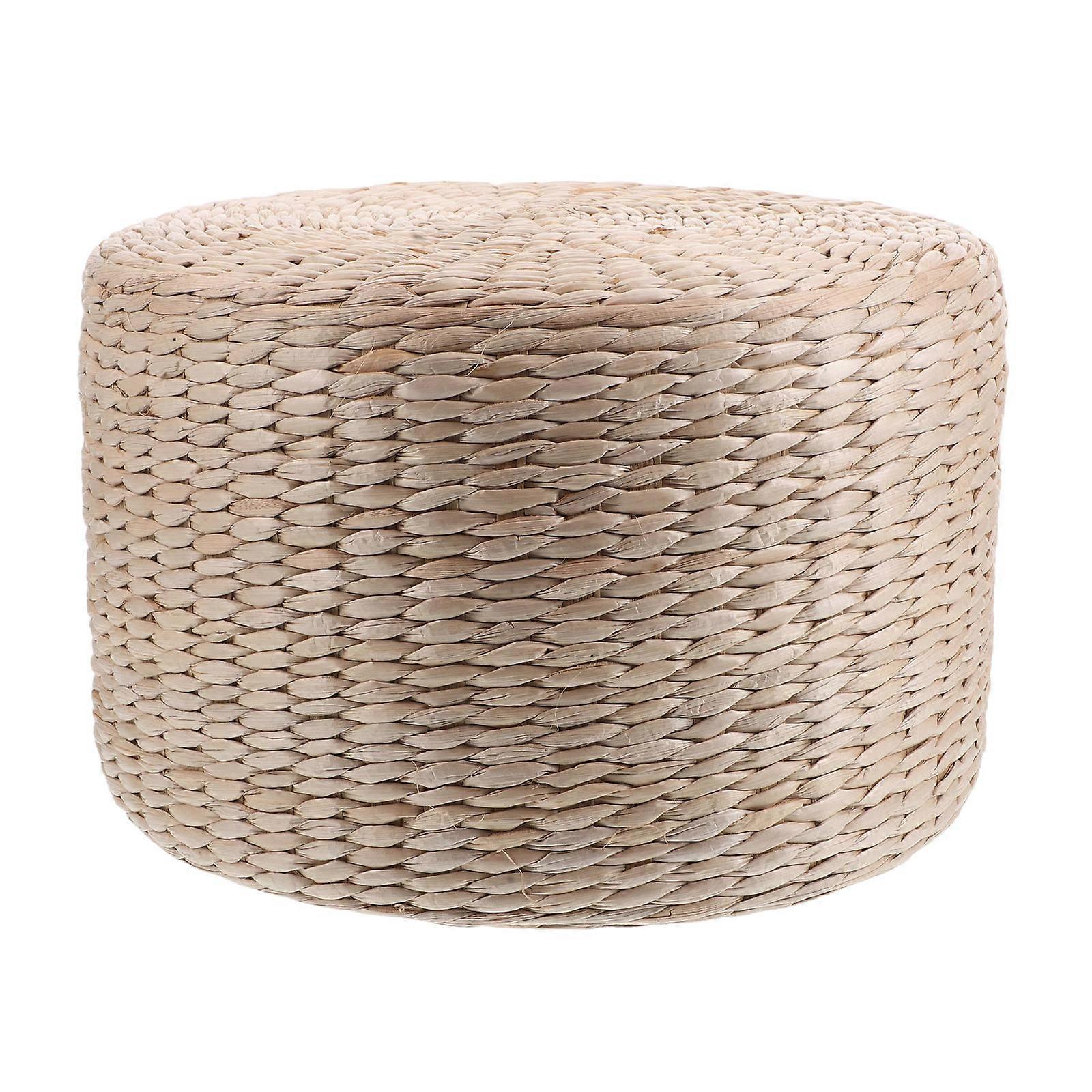 Handmade Straw Round Stool for Children Comfortable Seating