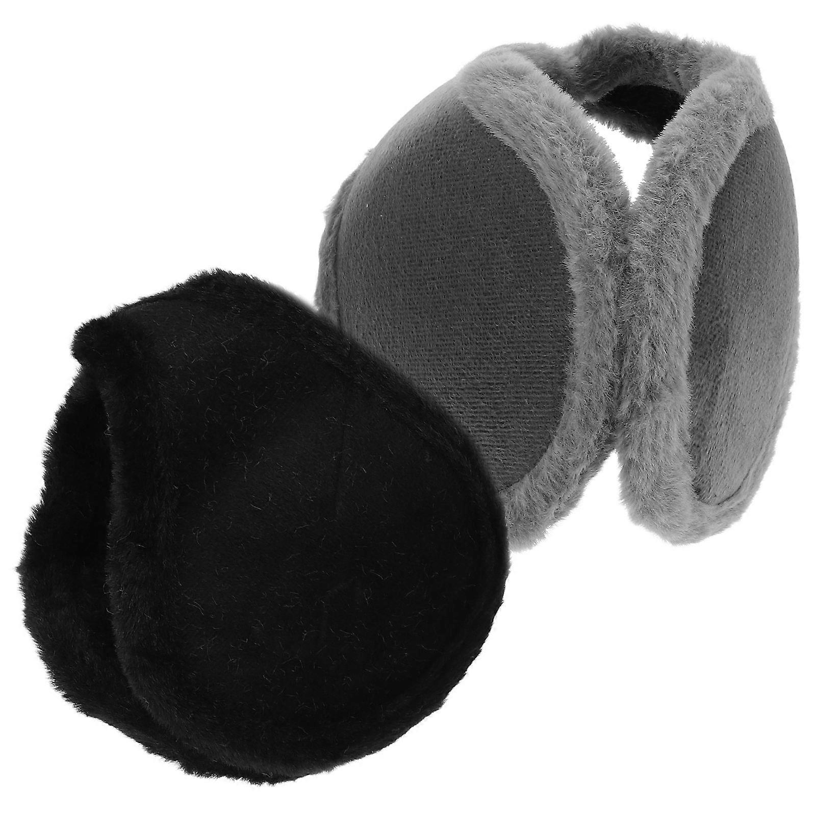 Winter Ear Muffs for Men Warm Ear Covers 2Pcs Thick Plush Stretchy Material