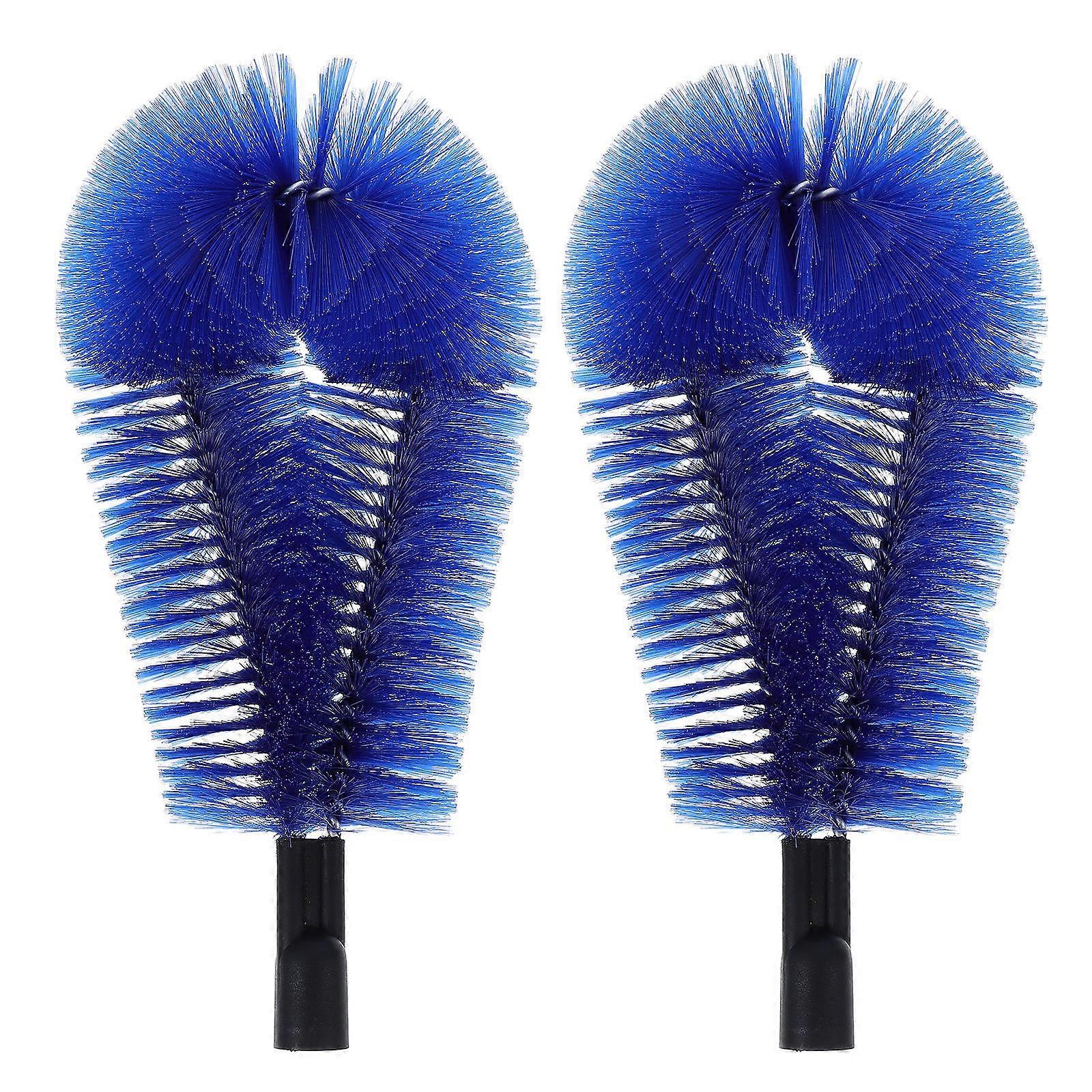 Blue 2Pcs Gutter Cleaning Brush Head for Effective Roof Cleaning Use