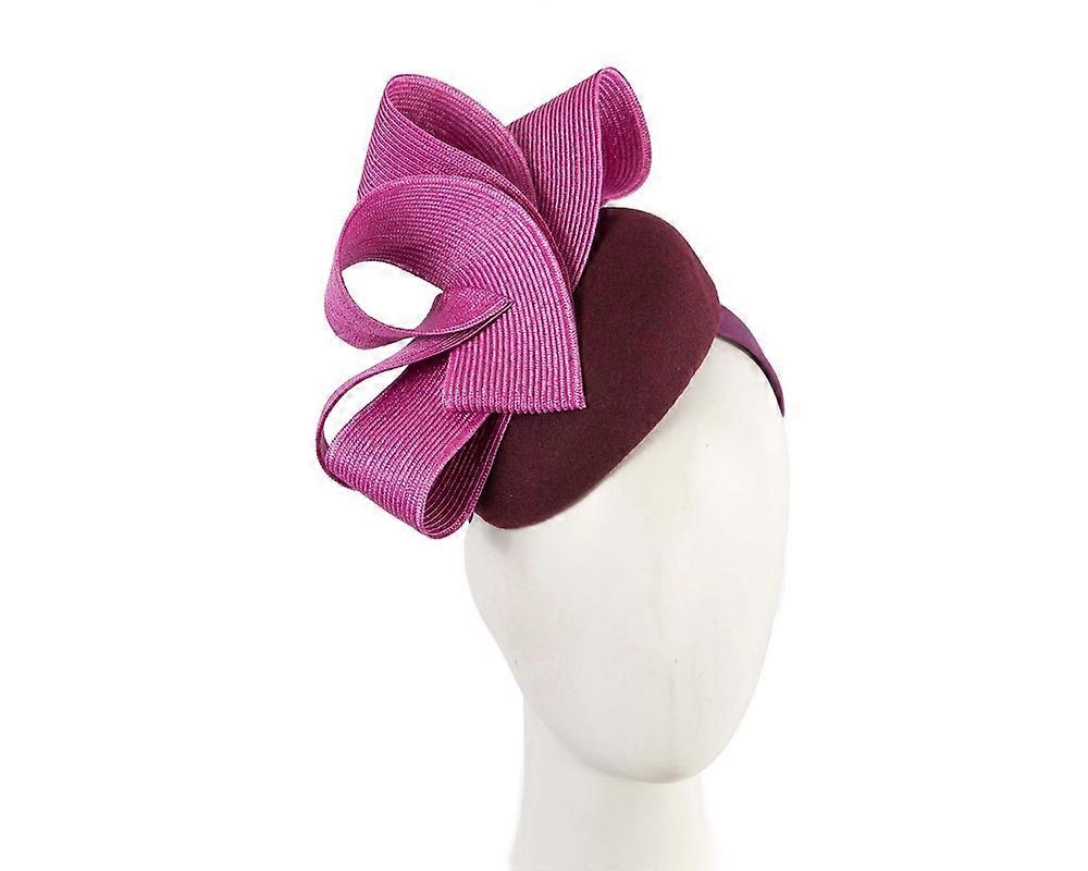 Wine & fuchsia pillbox winter fascinator by Fillies Collection F691WF