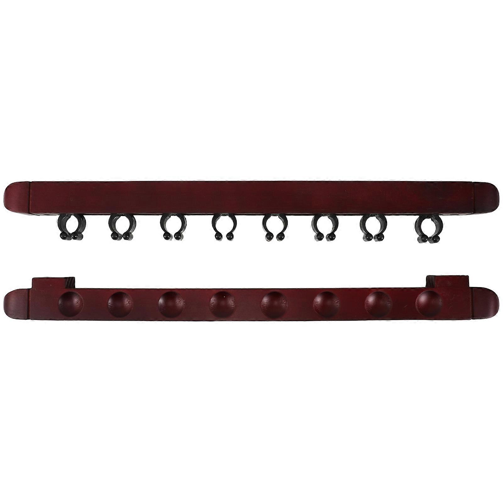 8 Hole Pool Cue Rack Wall Mount Holder for Home Use 1Set Solid Wood
