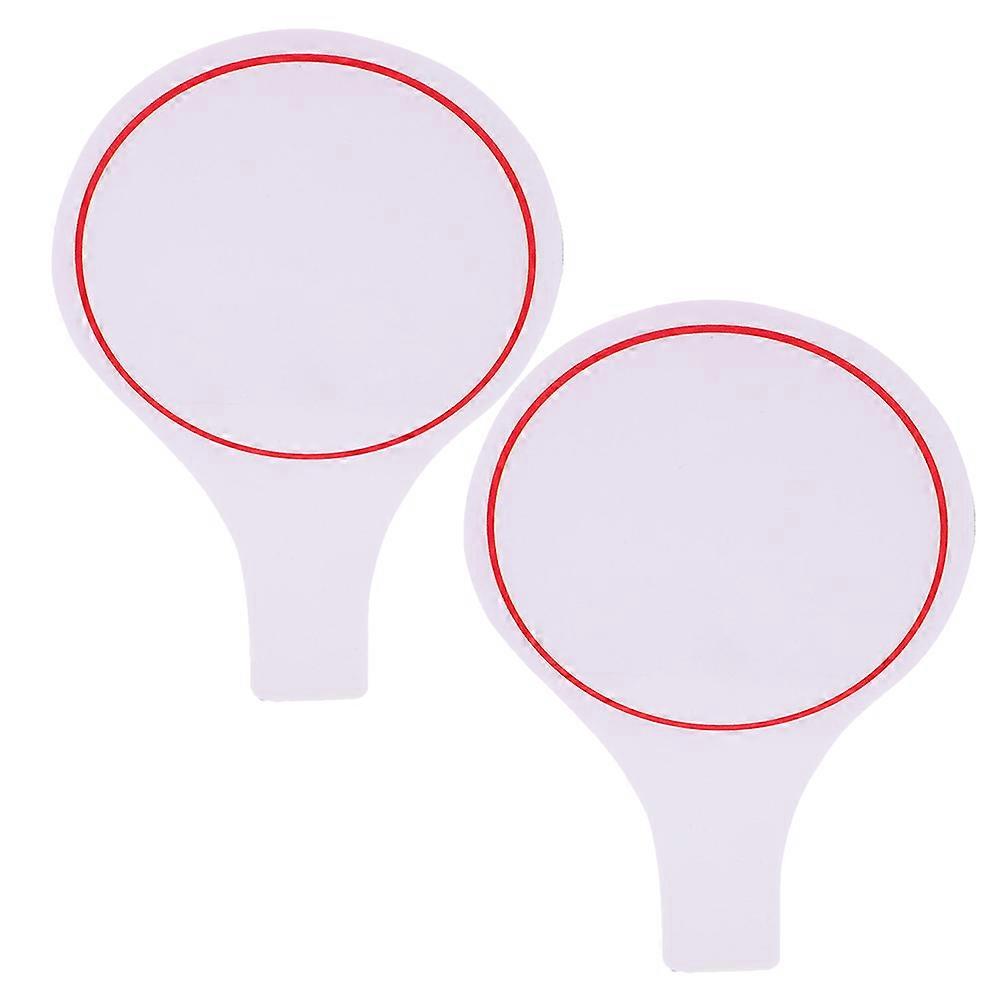 2Pcs Red Handheld Blank Scoreboards for Judges with Dry Erase Function