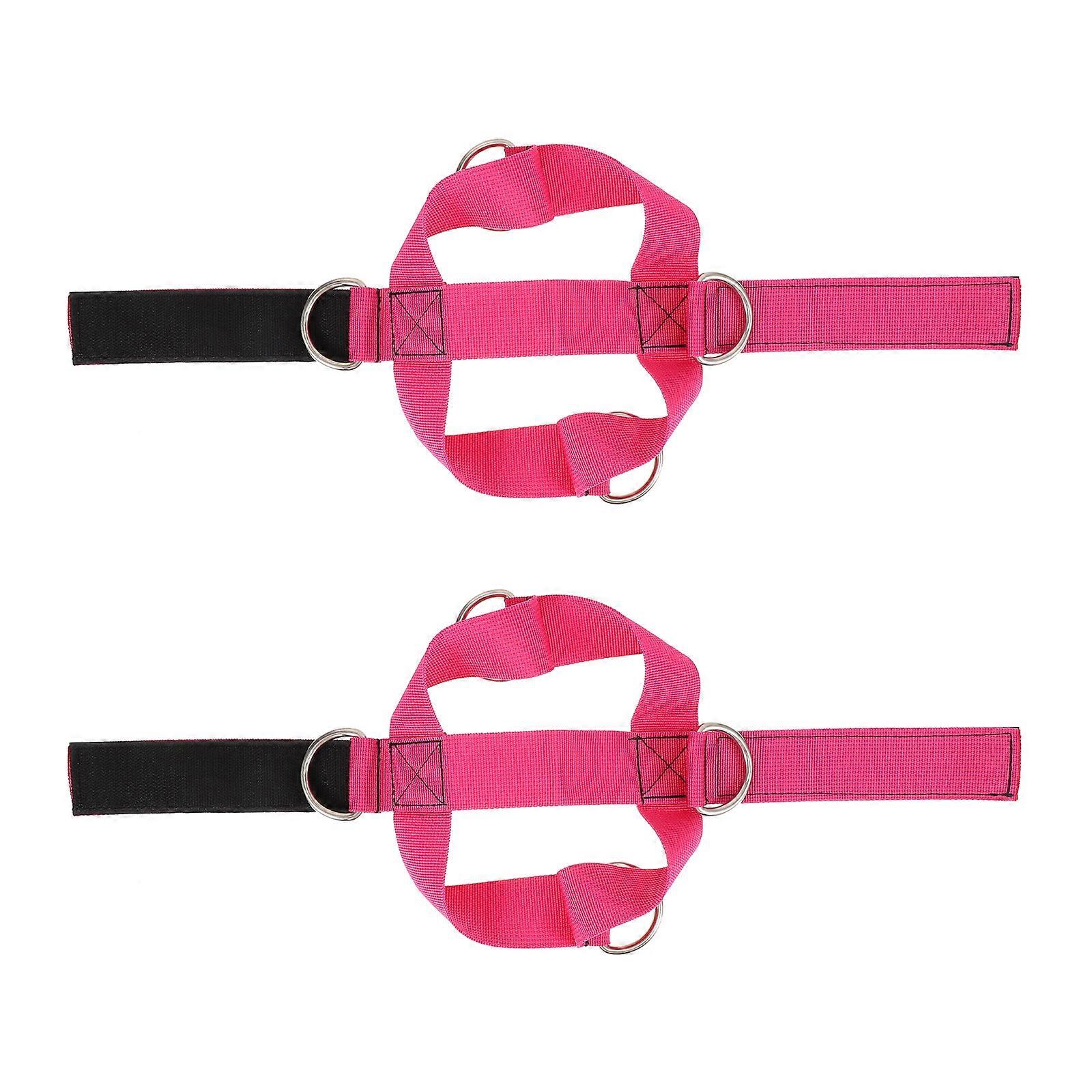 Rosy Fitness Foot Cuffs Straps for Exercising Use Elastic Rope 1Pair
