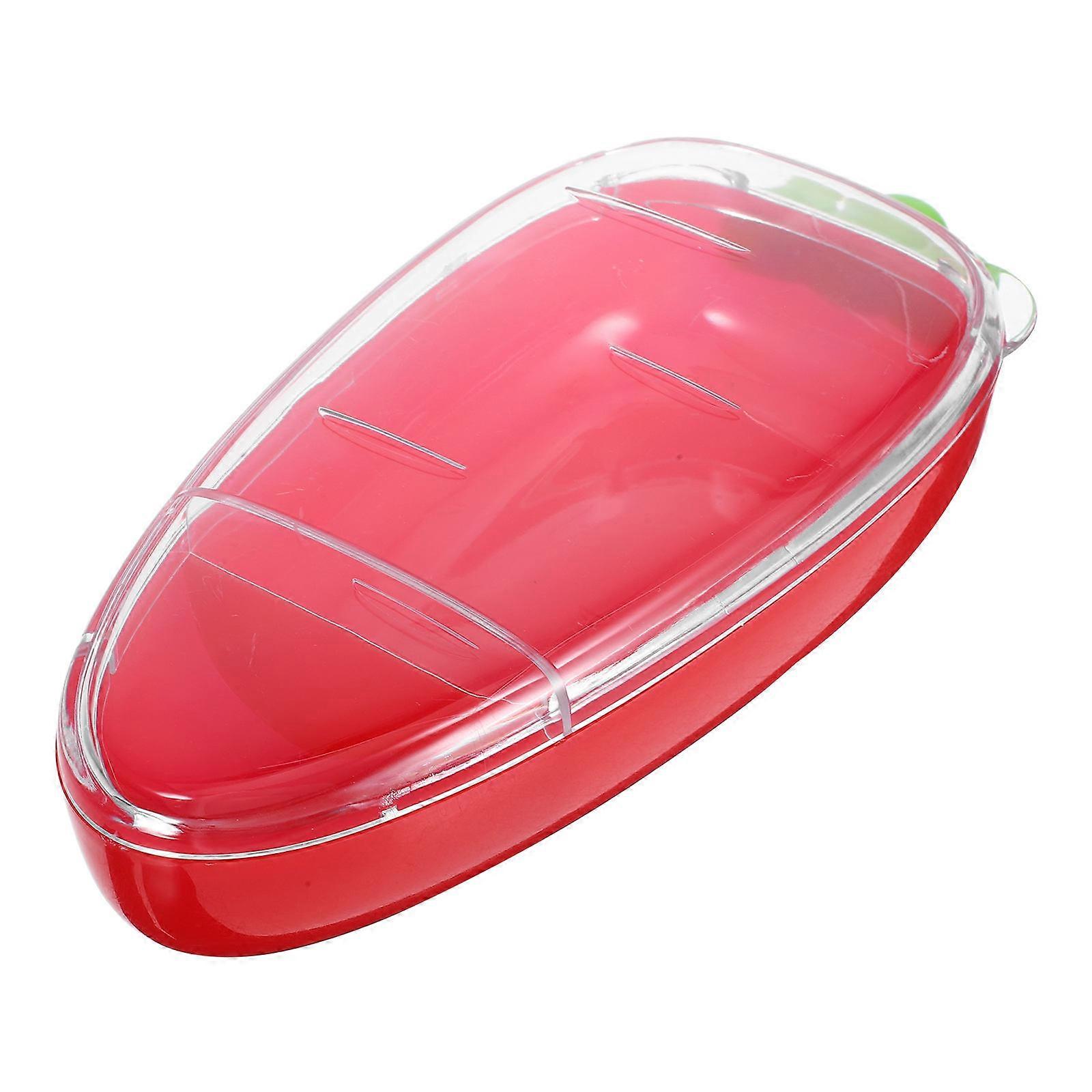 Reusable Red Vegetable Tray for Storage Use Divided 2-Compartment Box