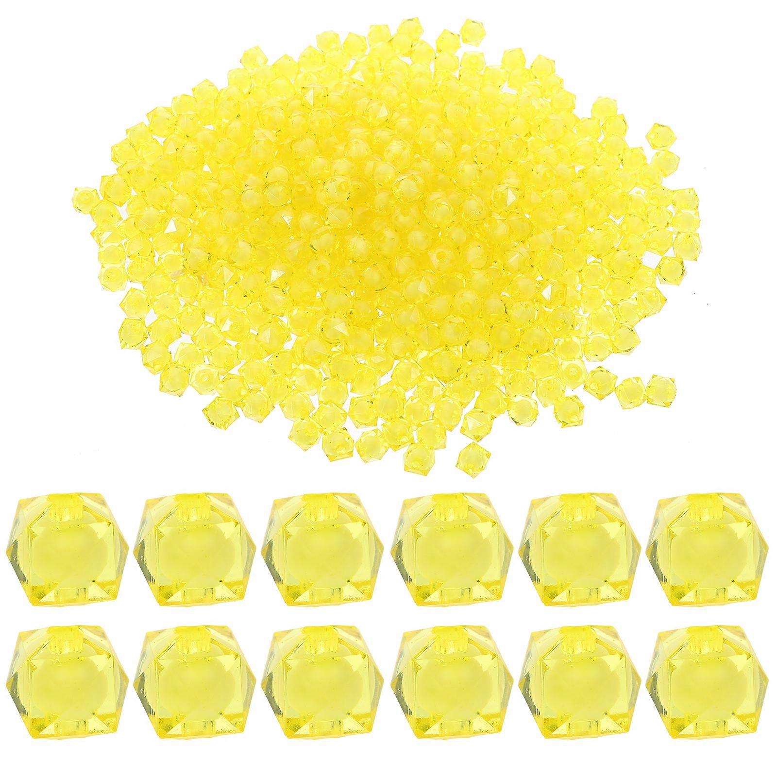 Yellow Acrylic Beads for DIY Bracelet Making Beads Set