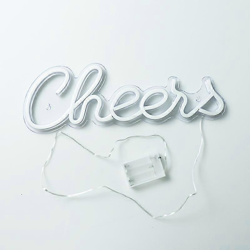 Cheers �C panneau n��on cr��atif LED, personnalis��, aliment�� par USB, pour f��te d'anniversaire, mariage, Bar, caf��, d��corations murales