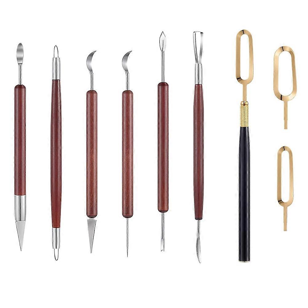 7 Pcs Pottery Clay Sculpting Tools Set with Fluting Blade Set