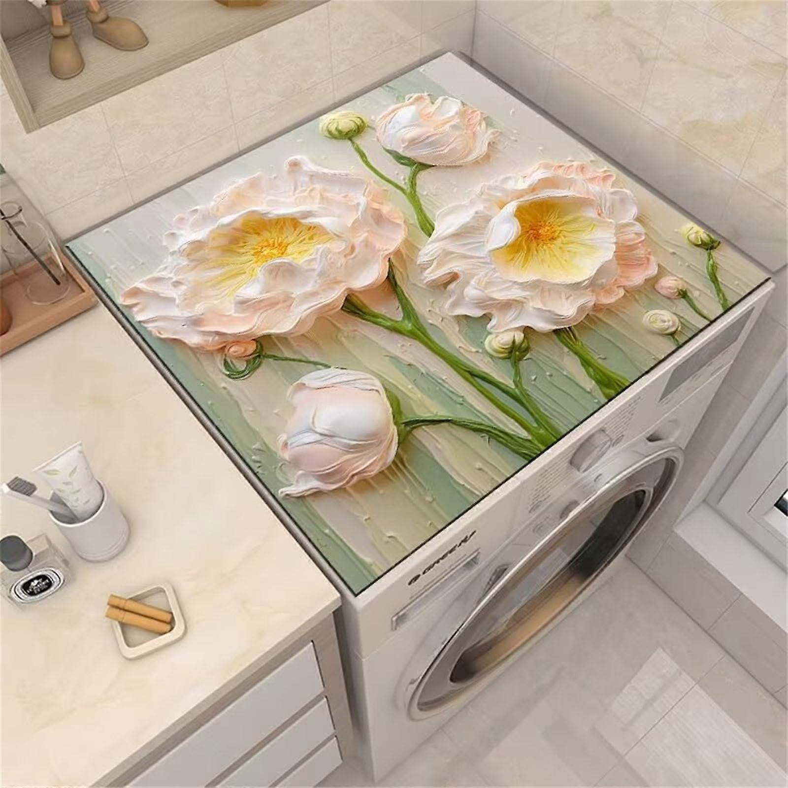 Washer Dryer  Cover Waterproof Dustproof AntiSlip Mat 60x60cm Silicone Laundry Protector