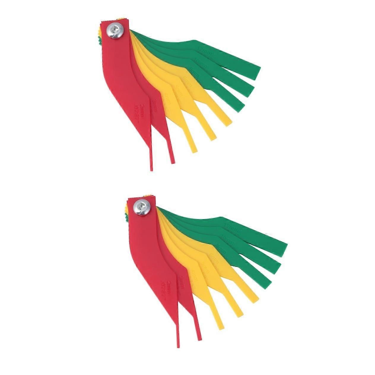2pcs Brake Pad Thickness Gauge with ColorCoded Indicators for Quick and Accurate Inspection