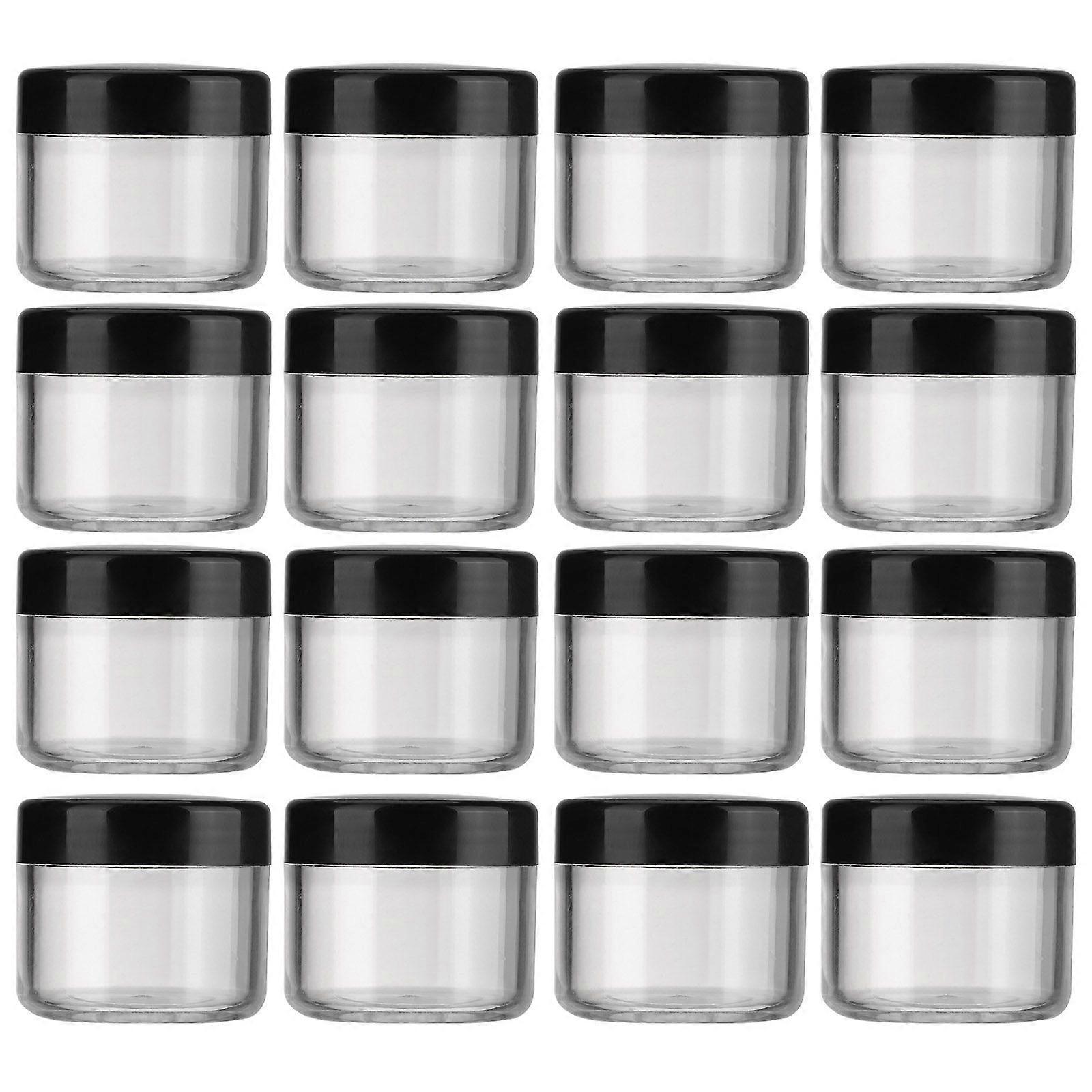 20pcs Empty Clear Plastic Containers Refillable Round Low Profile Containers